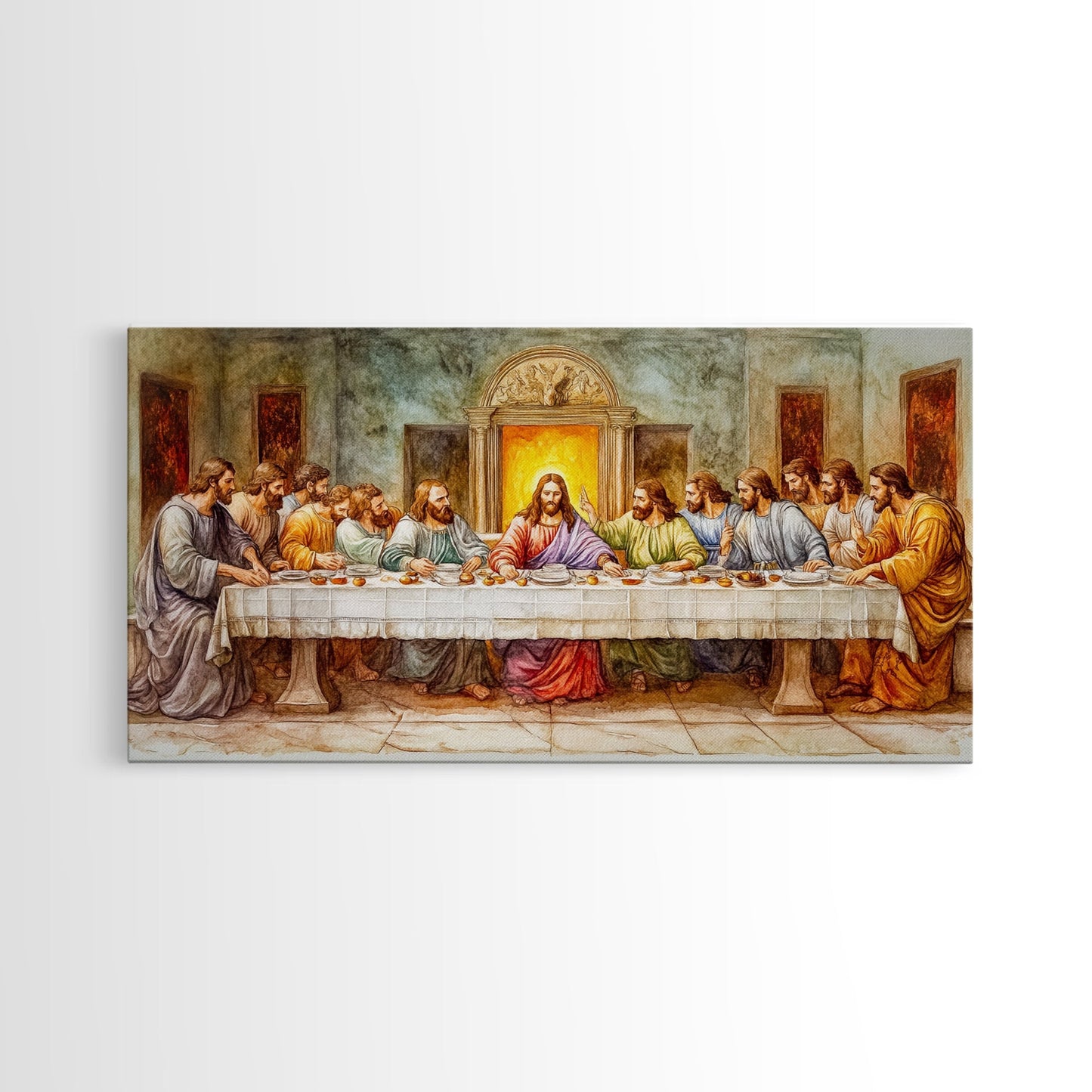 The Last Supper Reimagined - Framed Canvas Print - Christian Wall Art - Christian Decor - Jesus Painting - Jesus Art