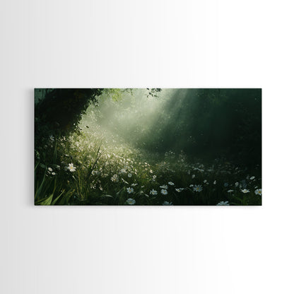 Morning In The Forest - Framed Canvas Print - Fantasy Wall Art - Fantasy Landscape Painting - Fantasy Painting