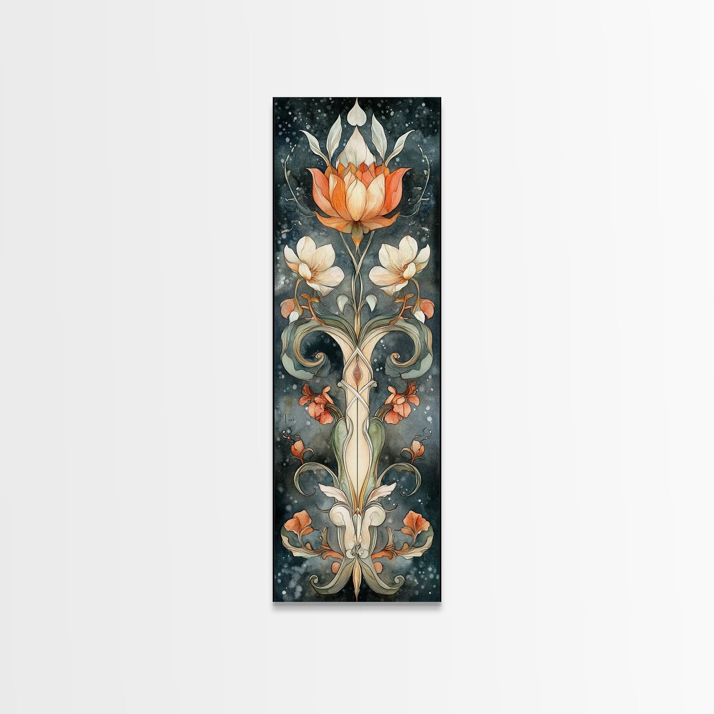 Canvas Print Sacred Geometry Wall Art Botanical Prints Art Nouveau Style Rustic Decor Skinny Wall Art Guest Room Art Christmas Gift