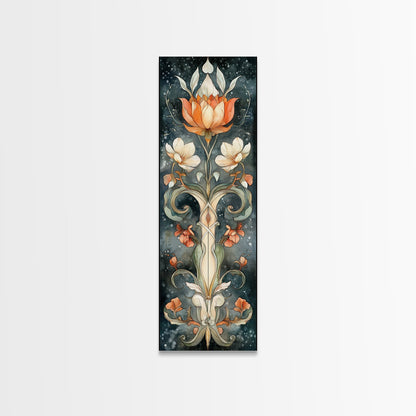 Canvas Print Sacred Geometry Wall Art Botanical Prints Art Nouveau Style Rustic Decor Skinny Wall Art Guest Room Art Christmas Gift