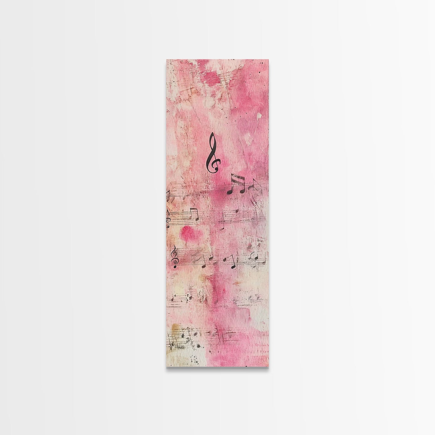 Musical Notes Abstract Canvas Print Pink Abstract Art Whimsical Art Rustic Decor Gift Idea Music Lovers Light Pink Wall Art
