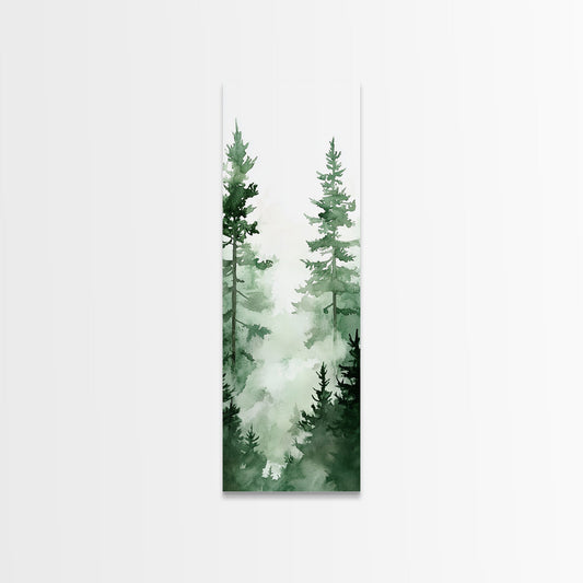 Serene Forest Path Framed Canvas Print Sage Green Wall Art Rustic Decor Bedroom or Living Room Cottagecore Wabi Sabi Unique Art