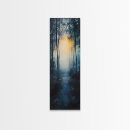 Forest Sunrise Pathway Framed Canvas Print | Smoky Mountain Art | Rustic Decor | Bedroom Art | Fall Artwork | Landscape Painting
