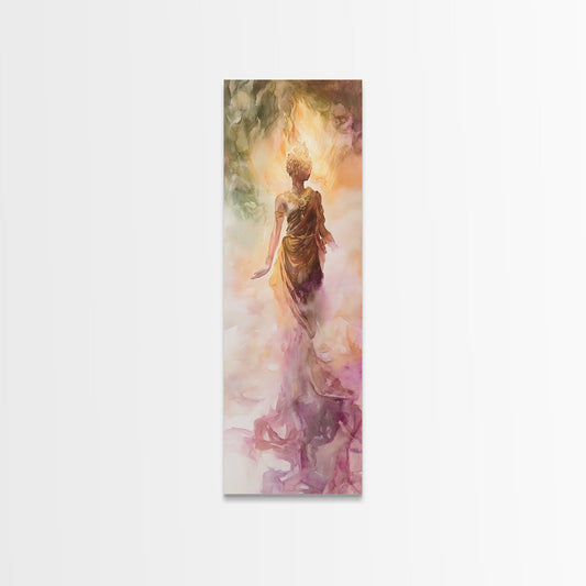 Ethereal Woman Canvas Print With Goddess Art, Light Pink Wall Art, Minimalist Art Perfect For Yoga Studio Or Feminine Spaces