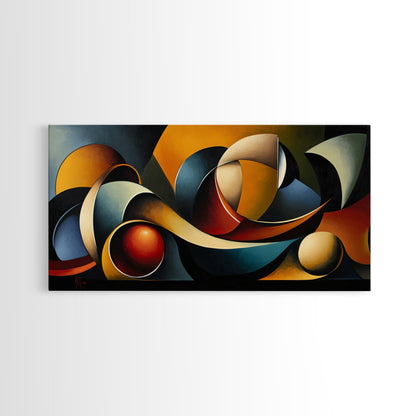 Dynamic Wave Art Canvas Print Coastal Abstract Ocean-Inspired Nautical Wall Art Horizontal Decor Above Couch Living Room Coastal Decor