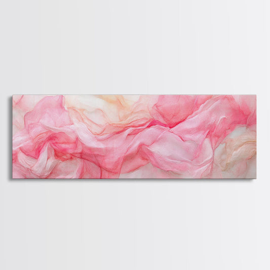 Abstract Floral Canvas Print Light Pink Wall Art Cottagecore Artwork Rustic Bedroom Decor Above Sofa Art Gift Idea For Her