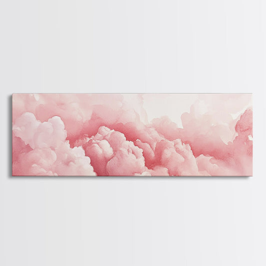 Pink Cloud Abstract Canvas Print Minimalist Light Pink Wall Art Bedroom Decor Cottagecore Artwork Gift Idea For Her