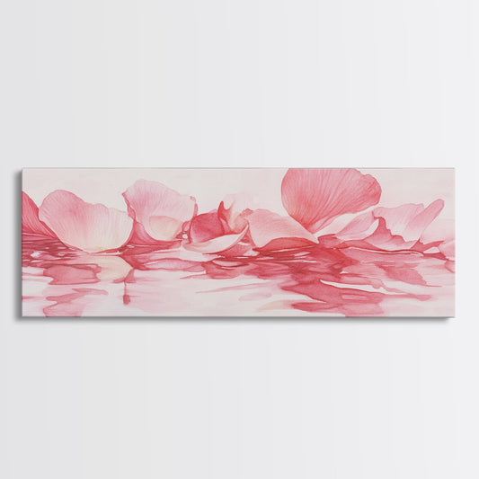 Rose Petal Canvas Print, Pink Abstract Art with Light Pink Tones, Minimalist Whimsical Wall Art, Cottagecore Bedroom or Gift Idea