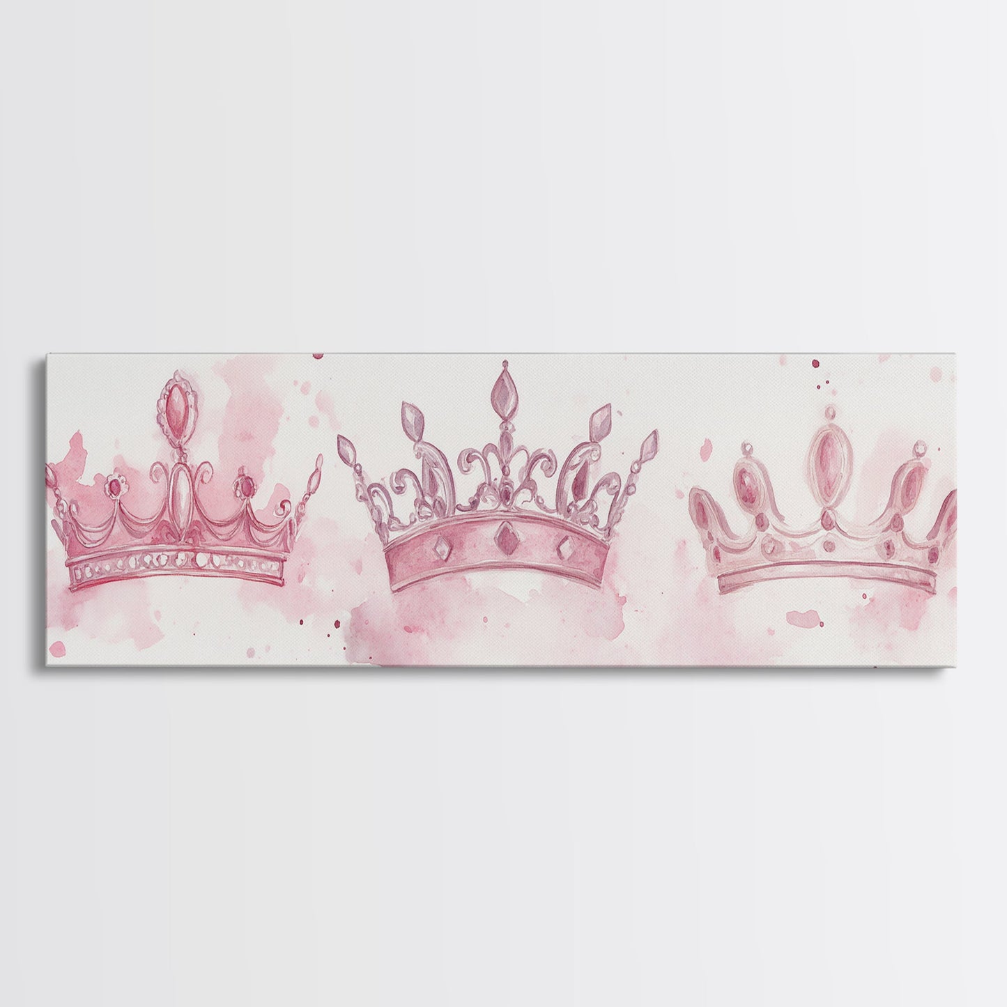 Crown Jewels Canvas Print Victorian Art Nouveau Print Pink Wall Art Bedroom Decor Light Pink Wall Art Feminine Glam Decor Gift