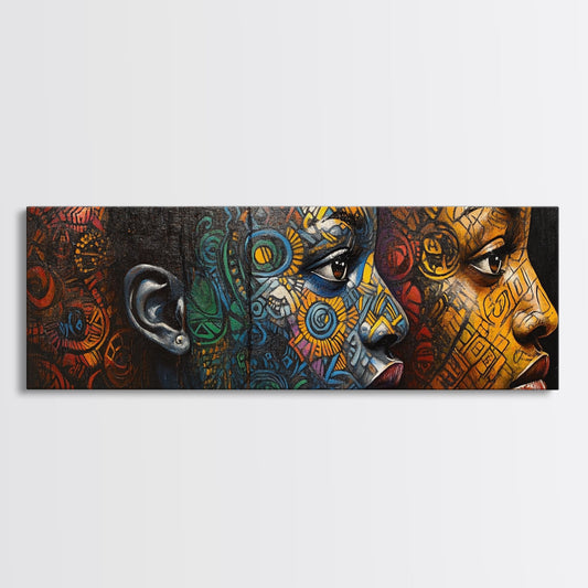 Vibrant African Art Tribal Art Décor Golden Tones Minimalist Decor Rustic Wall Art Original Painting Unique Gift Idea