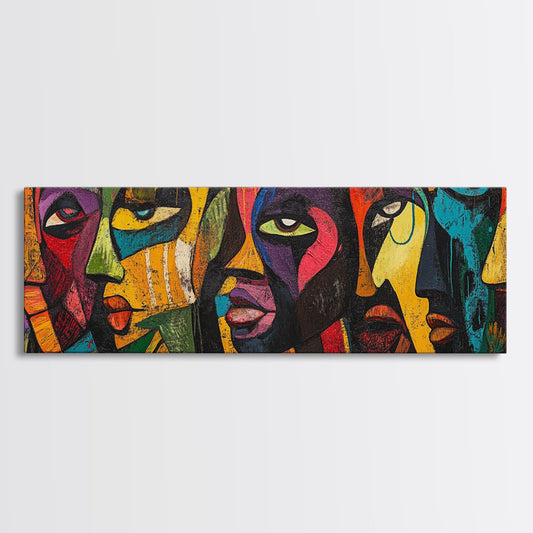 Abstract Afrocentric Portrait Canvas Print African Art Goddess Wall Art Bold Colors Vibrant Bedroom Decor Original Art Gift Idea Unique