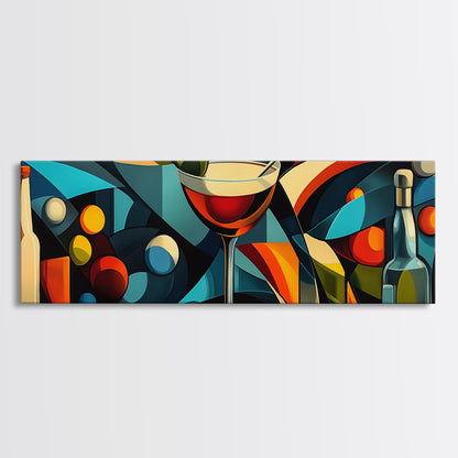 Abstract Martini Framed Canvas Print Espresso Martini Wall Art Modern Cocktail Art Kitchen Bar Decor Bold Geometric Wall Artwork