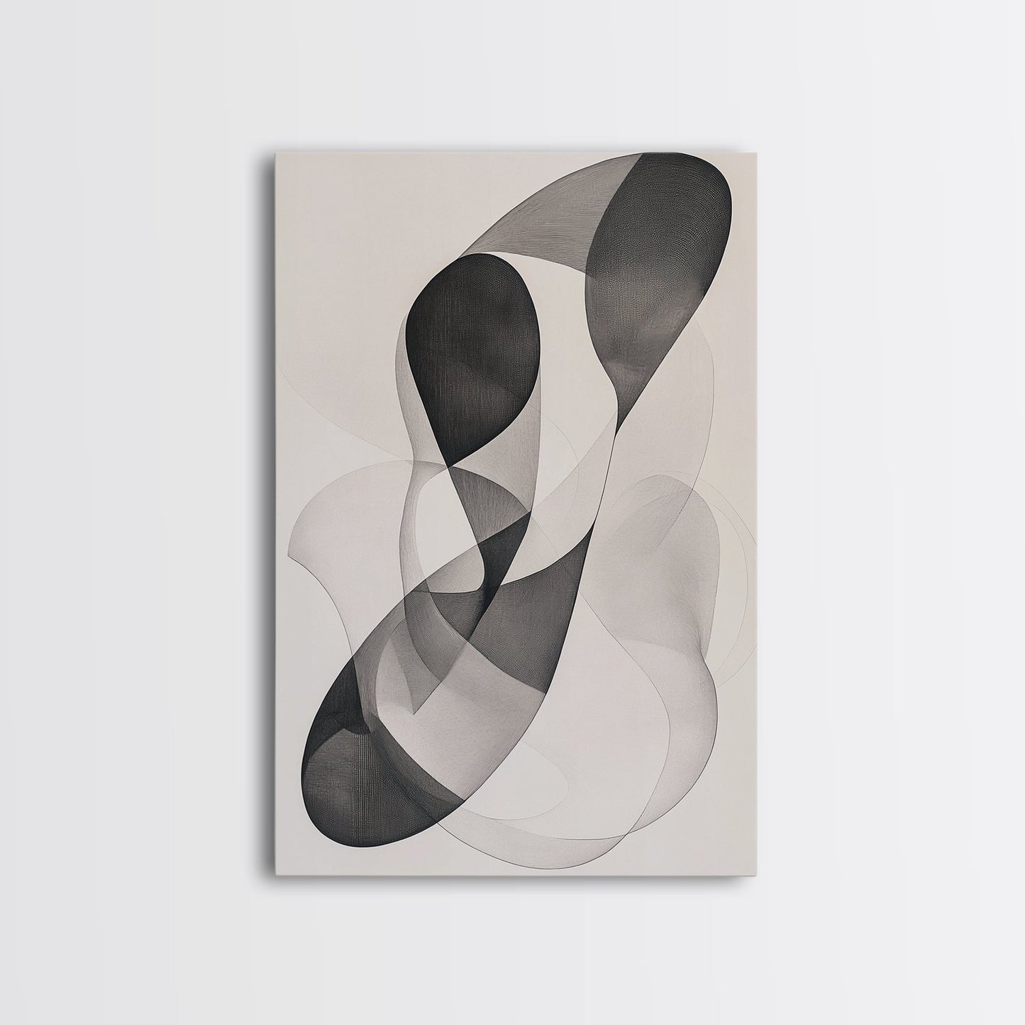 Dynamic Monochrome Abstract Canvas Print Minimalist Line Art Modern Wall Decor Gift Idea Living Room Stylish Contemporary Artwork