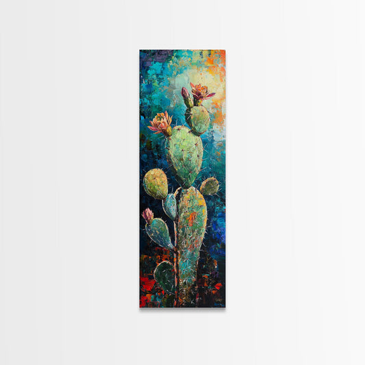 Blooming Cactus, agave painting, desert painting, southwest wall art, botanical prints, rustic wall art, floral artwork, Canvas Print