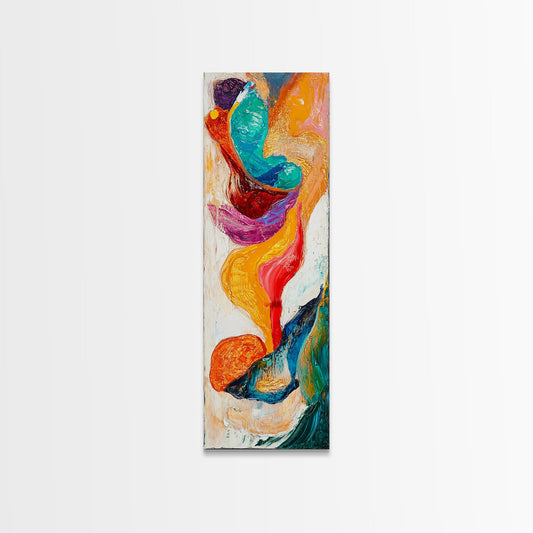 Fiery Abstract, Color Explosion, Dynamic Painting, Framed Canvas Print, pink orange wall art, bold abstract art, modern art, vibrant art