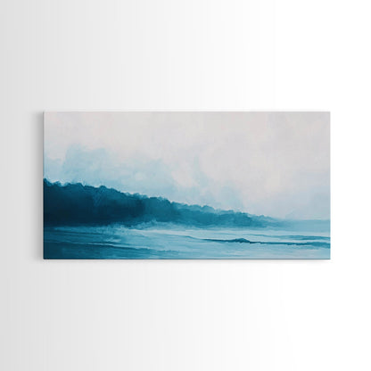 Coastal landscape art, panoramic art, framed canvas print, extra wide art, minimalist art, nautical wall art, seascape painting
