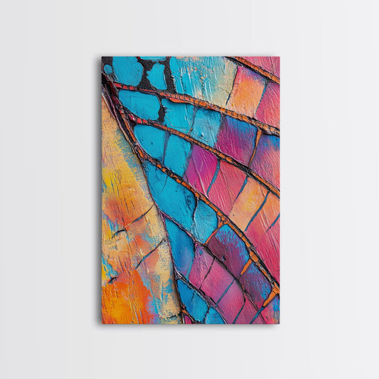 Abstract texture, pink abstract art, teal wall art, mosaic wall art, framed canvas print, geometric wall art, colorful home decor