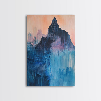 Mystic Peak, Smoky Mountain Art, Landscape Painting, Moody Art, Mountain Painting, Canvas Print, Rustic Decor, Bedroom Art