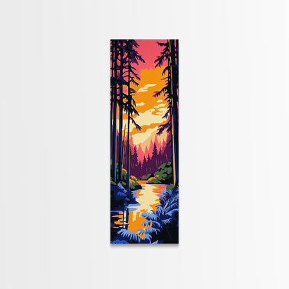 Forest Sunset, Tranquil Nature Art, Woodland Canvas Print, Boho Wall Decor, Autumn Home Art, Living Room Wall Art, Cozy Decor