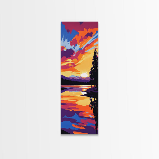 Sunrise Over Water, Majestic Landscape, Coastal Retreat, Relaxing Wall Art, Sunset Lover Gift, Framed Canvas Print, Bohemian Decor