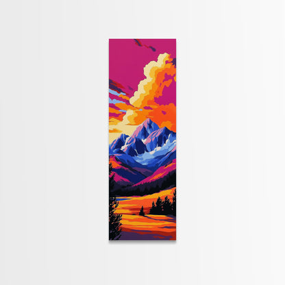 Majestic Peaks, Vibrant Mountain Landscape, Nature-Inspired Home Decor, Office Canvas Print, Wilderness Aesthetic, Gift Idea