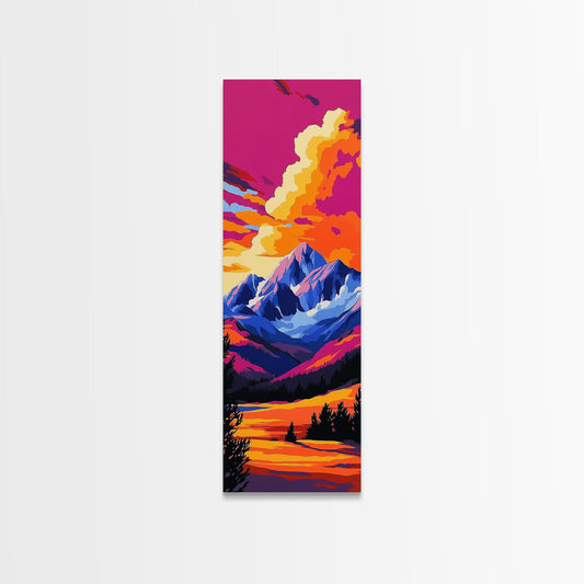 Majestic Peaks, Vibrant Mountain Landscape, Nature-Inspired Home Decor, Office Canvas Print, Wilderness Aesthetic, Gift Idea