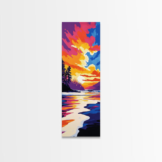 Beach Sunset, Tranquil, Soothing, Dreamy, Canvas Print, Serene Wall Art, Meditation Space Decor, Summer Vibes, Boho Artwork, Soft Colors