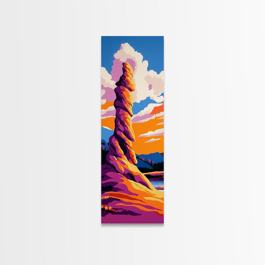Towering Rock Formation, Southwest Desert Art, Sunset Landscape, Framed Canvas Print, Rustic Home Decor, Nature Wall Art, Bold Colors