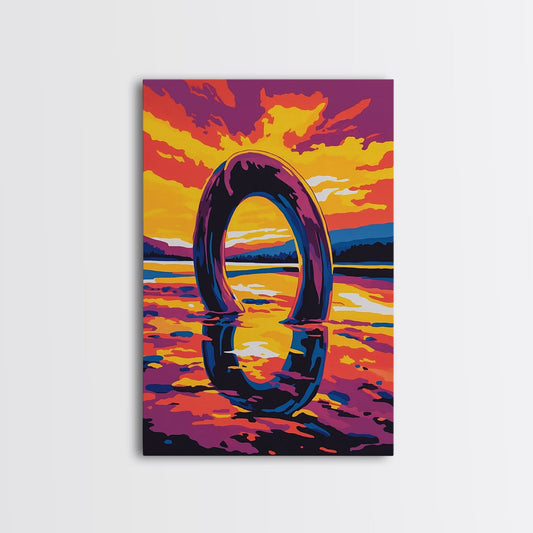 Surreal Loop, Dreamy Sunset, Fantasy Art, Abstract Landscape, Canvas Print, Unique Home Decor, Statement Wall Art, Modern