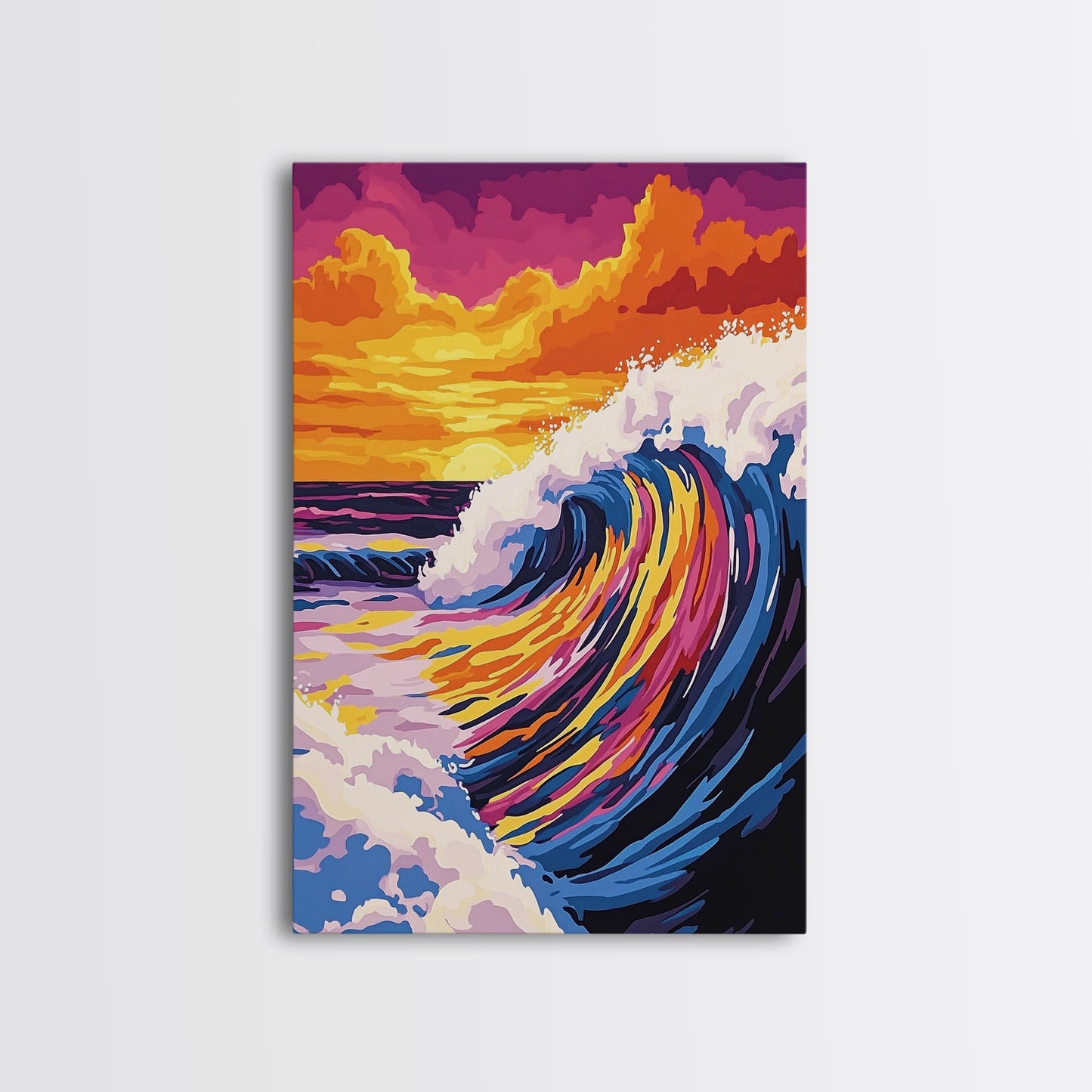 Ocean Wave, Surf Art, Coastal Canvas, Vibrant Seascape, Beach House Decor, Large Canvas Print, Modern Beach Wall Art