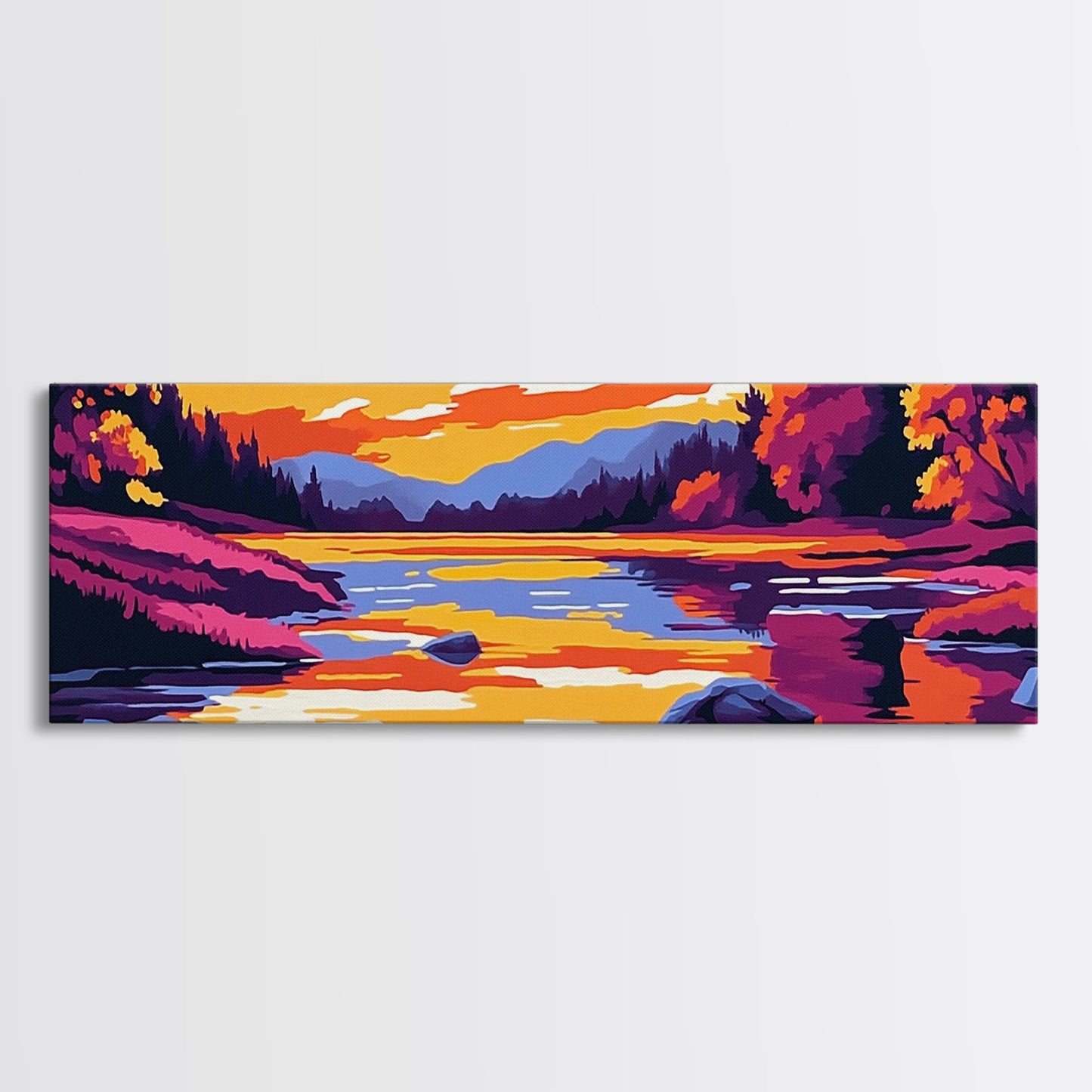 Cliffside Sunset, Dramatic Coast, Serene Waters, Canvas Print, Nature Wall Art, Vibrant Landscape, Boho Decor, Relaxing Atmosphere