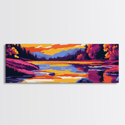 Cliffside Sunset, Dramatic Coast, Serene Waters, Canvas Print, Nature Wall Art, Vibrant Landscape, Boho Decor, Relaxing Atmosphere