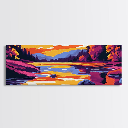 Cliffside Sunset, Dramatic Coast, Serene Waters, Canvas Print, Nature Wall Art, Vibrant Landscape, Boho Decor, Relaxing Atmosphere