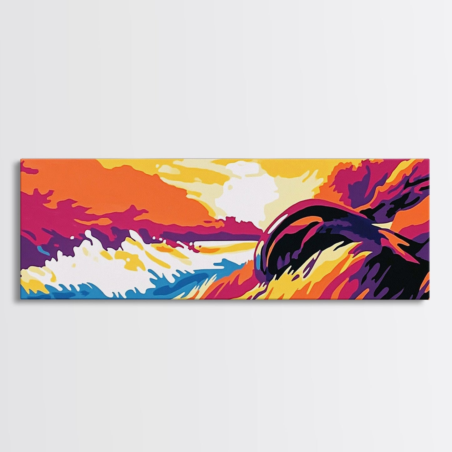 Lake Sunset, Dramatic Sky, Canvas Print, Nature Lover Wall Art, Vibrant Home Decor, Warm Color Palette, Boho Landscape Print