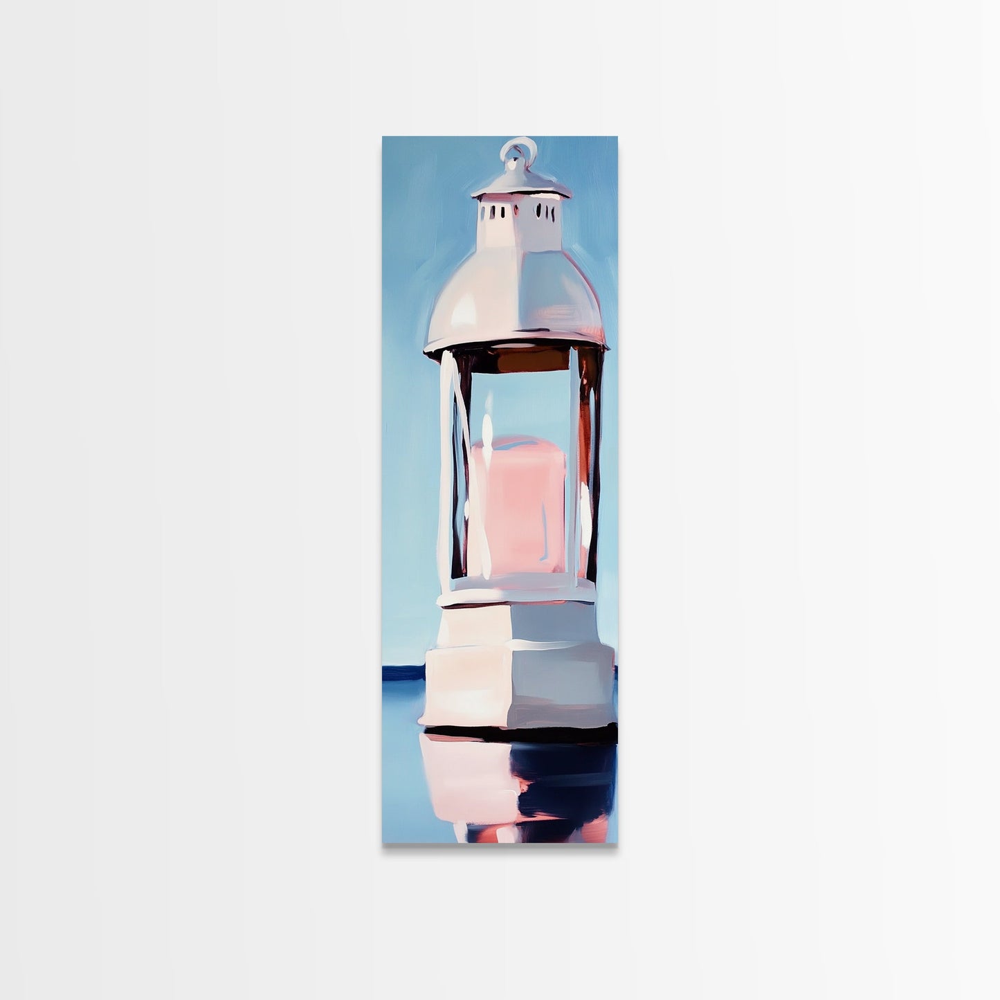 Lantern Glow, Nautical Artwork, Cozy Ambiance, Minimalist Coastal, Canvas Print, Beach House Wall Art, Warm Aesthetic, Living Room Decor