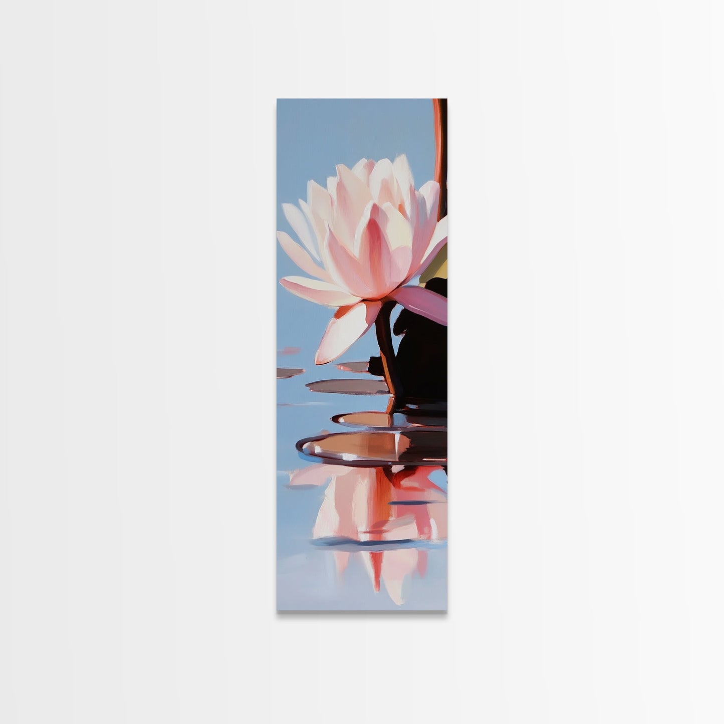 Water Lily, Floral Art, Botanical, Nature Wall Art, Zen Spa Decor, Minimalist Flower Painting, Bedroom Art, Canvas Print