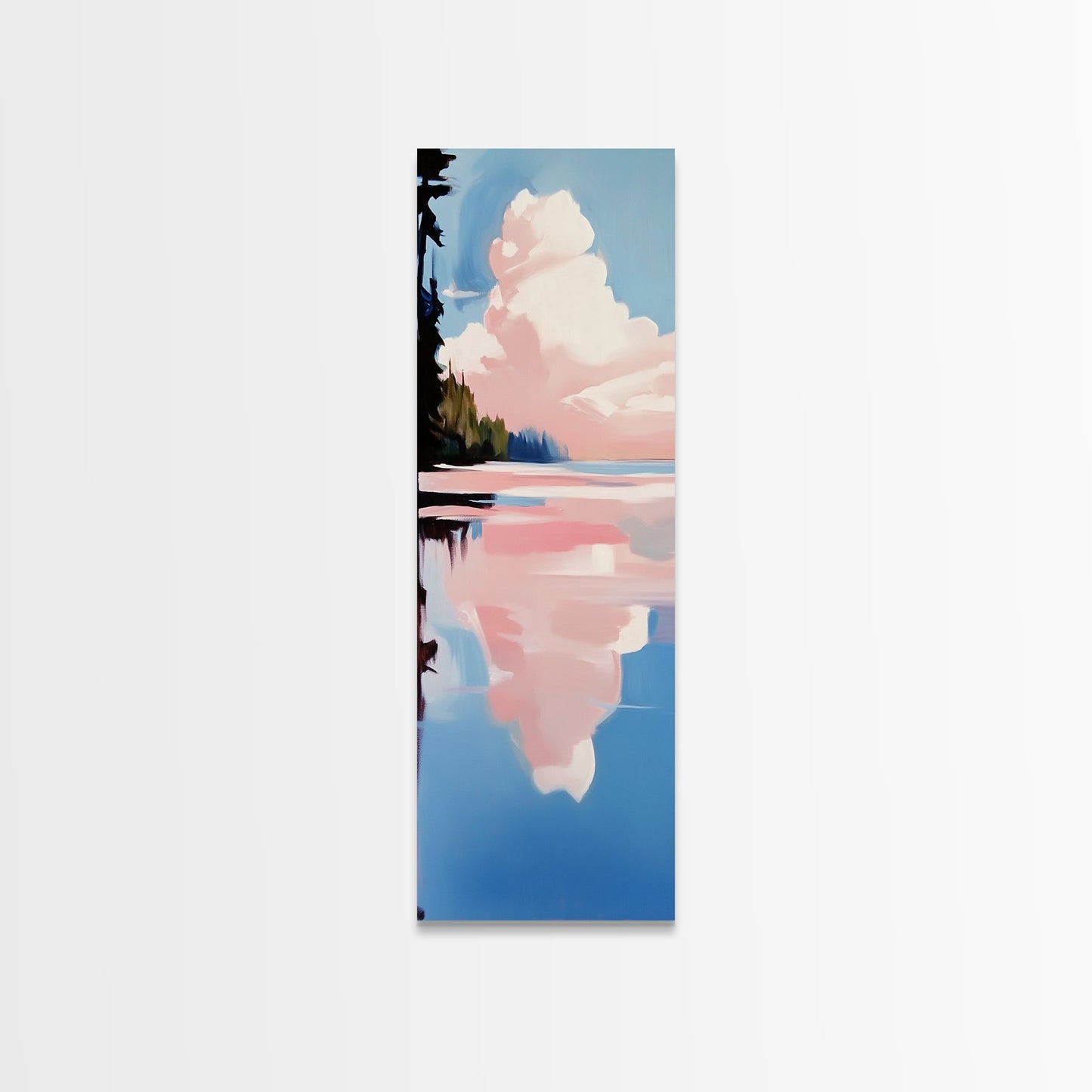 Pink Sky, Sunset Landscape, Coastal Art, Modern Wall Art, Minimalist Decor, Boho Aesthetic, Bedroom Art, Framed Canvas Print, Gift Idea