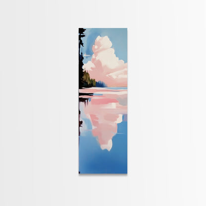 Pink Sky, Sunset Landscape, Coastal Art, Modern Wall Art, Minimalist Decor, Boho Aesthetic, Bedroom Art, Framed Canvas Print, Gift Idea