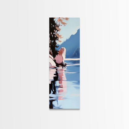 Reflective Landscape, Framed Canvas Print, Surreal Wall Art, Contemporary Home Decor, Living Room Wall Art, Minimalist Coastal Vibes