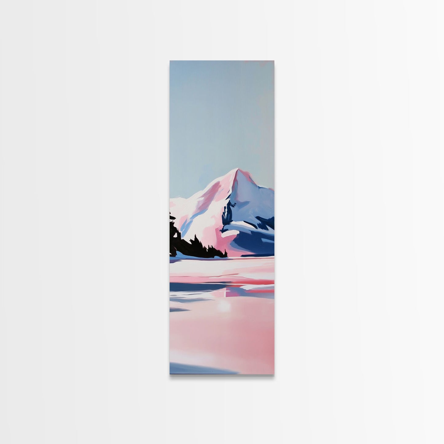 Winter Landscape, Snowy Mountain, Framed Canvas Print, Contemporary Wall Art, Minimalist Aesthetic, Living Room Wall Art