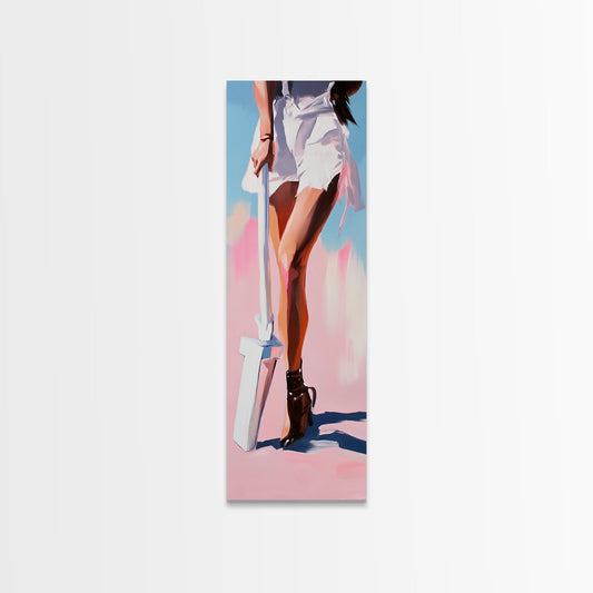 Beach Legs, Summer Vibes, Fashion Wall Art, Modern Minimalist Decor, Coastal Aesthetic, Chic Home Style, Framed Canvas Print