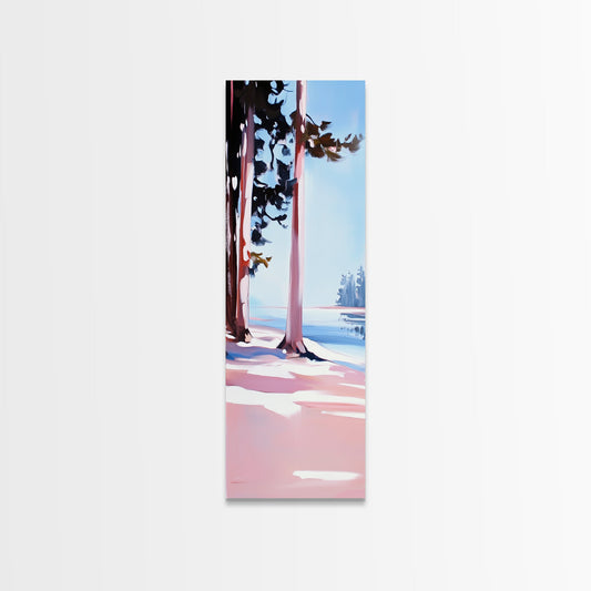 Pine Trees, Tranquil Forest, Nature Wall Art, Minimalist Tree Painting, Modern Landscape, Calm Home Decor, Framed Canvas Print