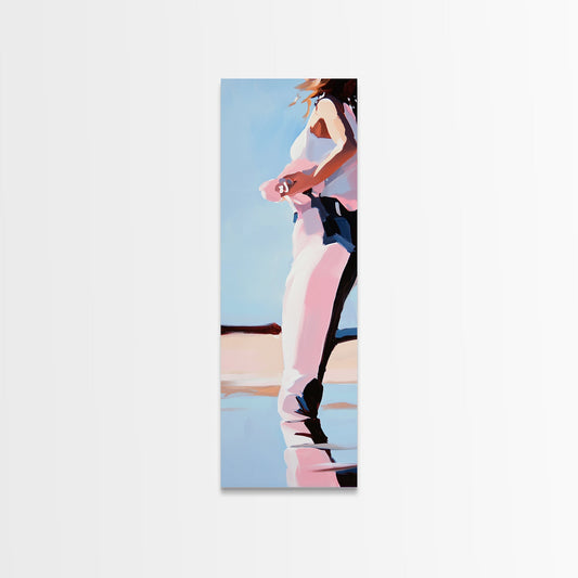 Cowgirl, Western Aesthetic, Framed Canvas Print, Strong Feminine Art, Rustic Country Decor, Soft Color Palette, Modern Minimalist