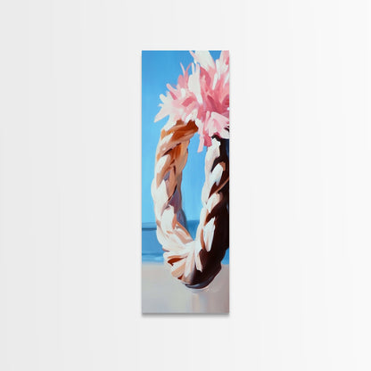 Blumenkranz, Boho-Chic-Kunst, zarte Pastellblumen, feminine Wanddekoration, frühlingshaftes Gemälde, gerahmter Leinwanddruck fürs Schlafzimmer