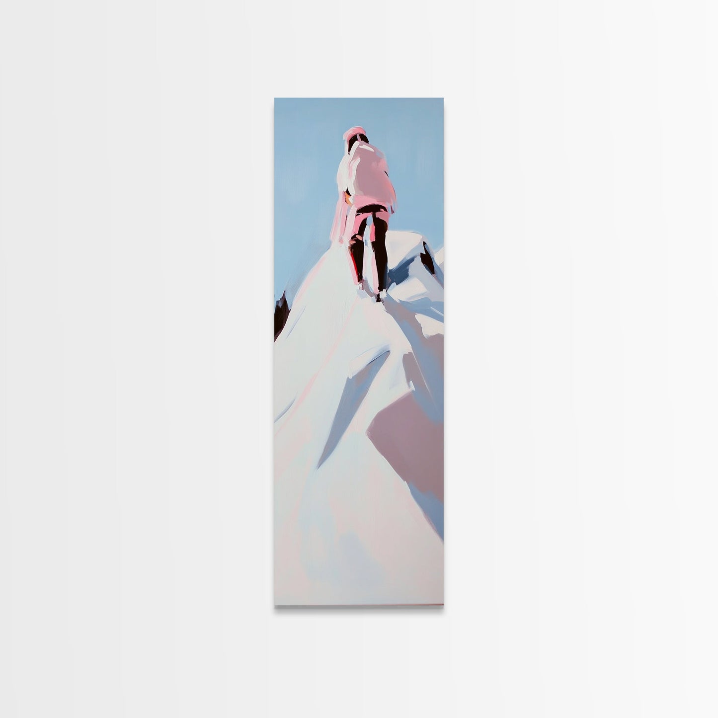 Mountain Climber, Winter Summit, Adventure Art, Framed Canvas Print, Minimalist Decor, Modern Office Art, Inspiring Wall Art, Gift Idea