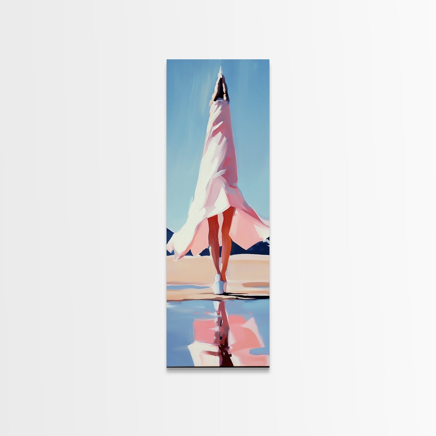 Serene Reflection, Minimalist Art, Boho Home Decor, Canvas Print, Living Room Wall Art, Modern Landscape, Beach House Aesthetic