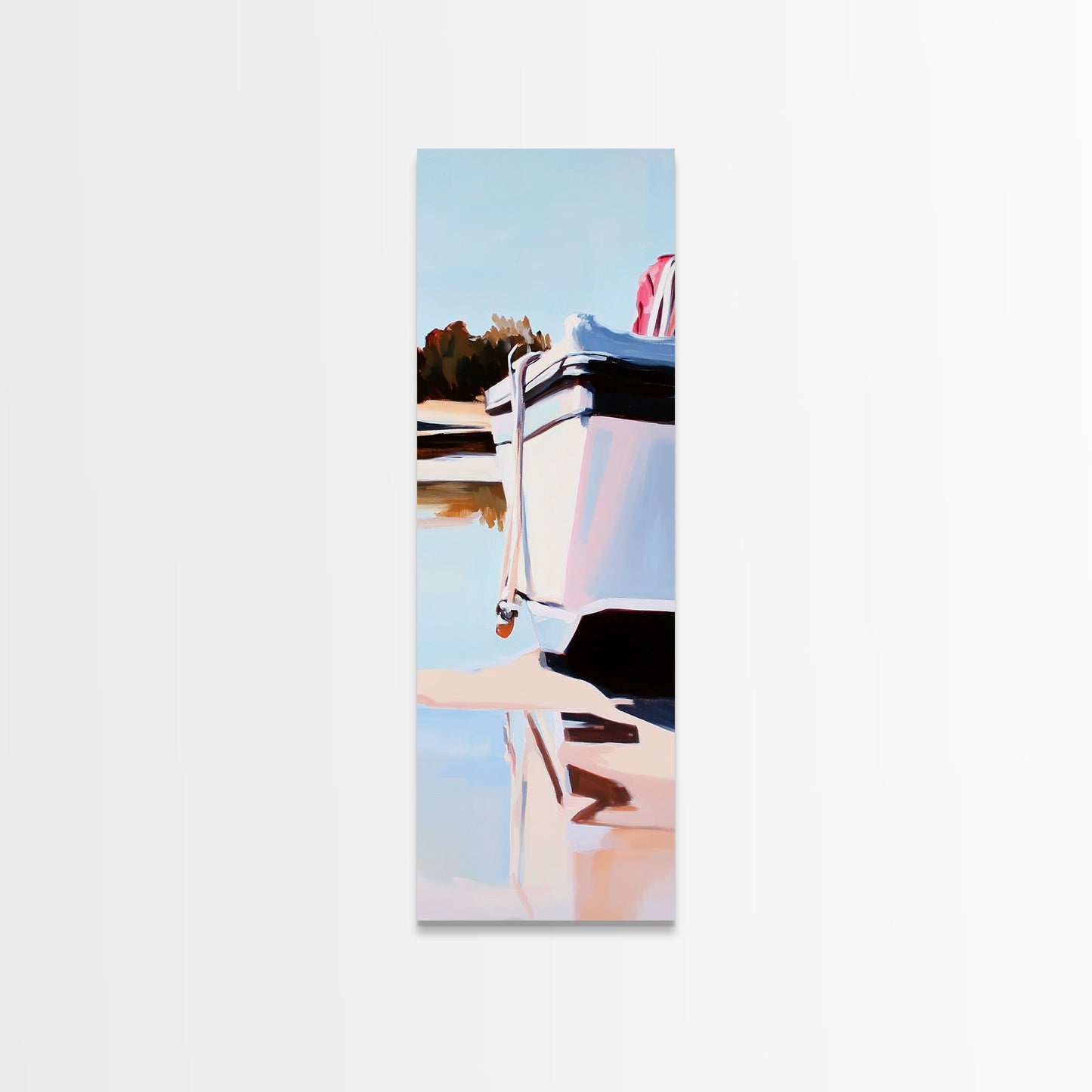 Lakeside Escape, Tranquil Water Scene, Nature Serenity, Framed Canvas Print, Coastal Home Decor, Peaceful Wall Art, Minimalist Art