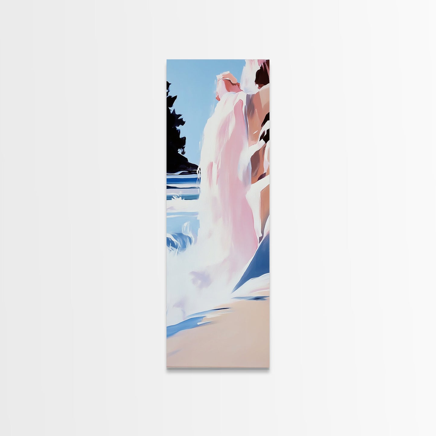 Waterfall Scene, Sunset Cascade, Nature Landscape, Framed Canvas Print, Adventure Art, Outdoor Escape, Mountain Home Decor, Office Wall Art