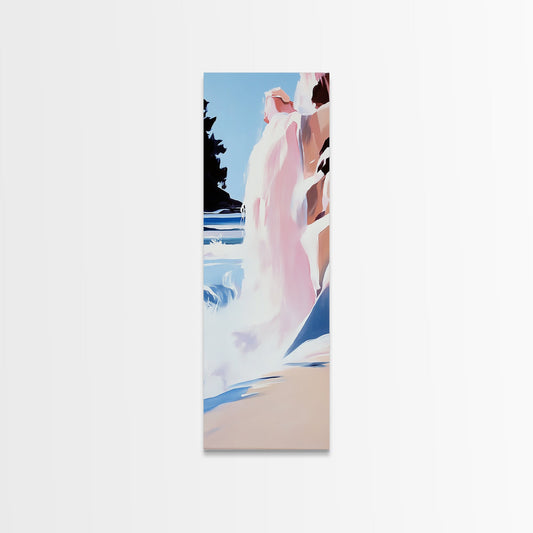 Waterfall Scene, Sunset Cascade, Nature Landscape, Framed Canvas Print, Adventure Art, Outdoor Escape, Mountain Home Decor, Office Wall Art