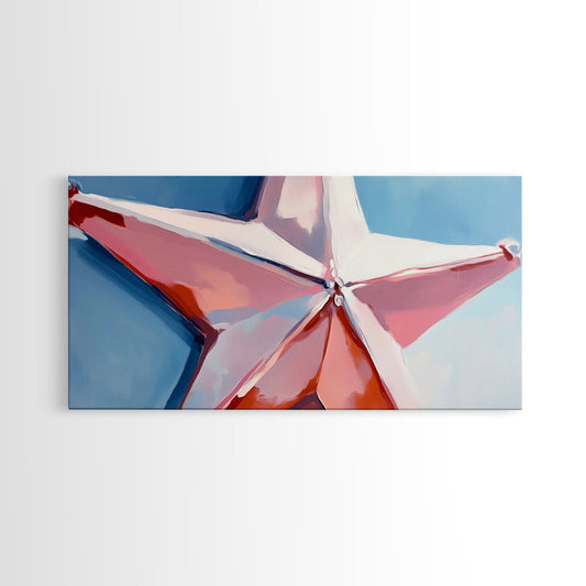 Star Ornament, Festive Art, Framed Canvas Print, Christmas Wall Decor, Holiday Aesthetic, Minimalist Festive Painting, Modern Home Art